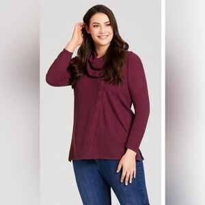 Avenue Lace Up Cowl Neck Sweater 14/16